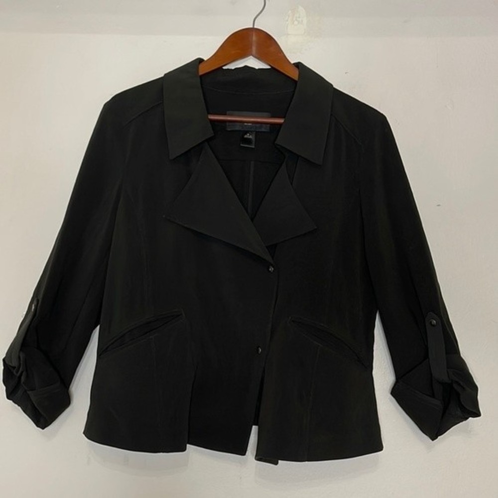 Ann Taylor factory Long Sleeve Buttoned Black Blazer Jacket medium